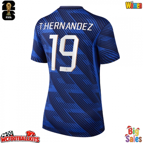 France Theo Hernandez #19 Replica Home Stadium Shirt for Women World Cup 2026 Short Sleeve